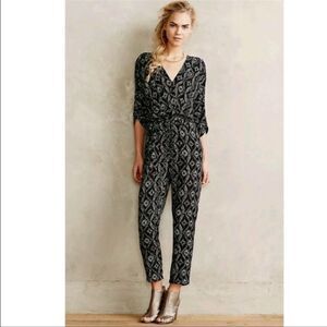 Anthropologie Elevenses Dacey Printed Jumpsuit S